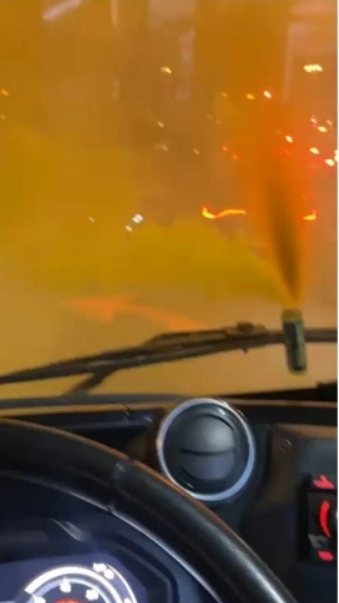 אחד האוטובוסים שהותקף בגז מדמיע | איגוד כח לעובדים