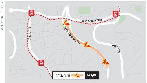 מפת העבודות | אגף תנועה עיריית ירושלים