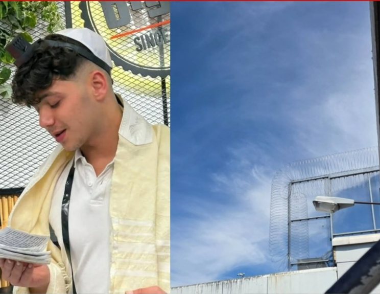 נחמיה אפשטיין על רקע הכלא בגרמניה | צילום: ידידיה אפשטיין באינסטגרם