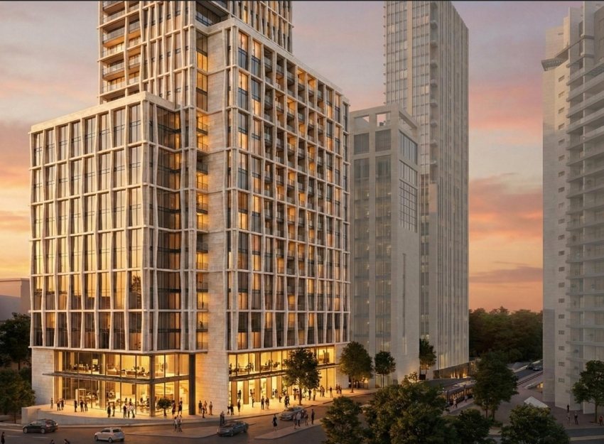 בסיס המגדל בן 40 הקומות | הדמיה: ביטמן בן צור אדריכלים 