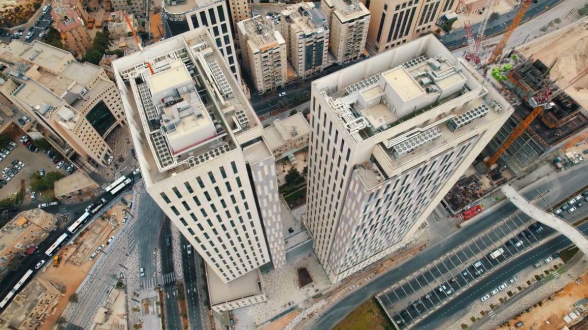 קריית הממשלה המחוזית ברובע הכניסה לירושלים. הדמיות: קולקר קולקר אפשטיין אדריכלים, Arceffect