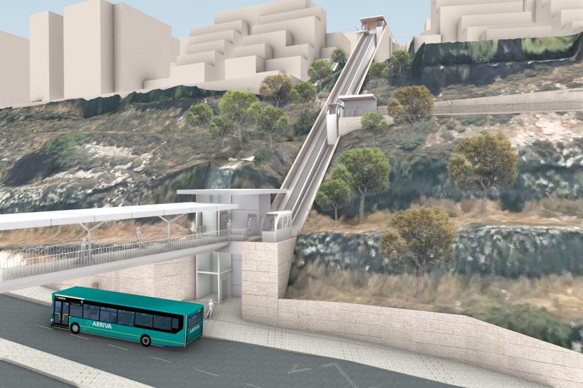 המדרונית בירושלים | הדמיה: מן שנער אדריכלים