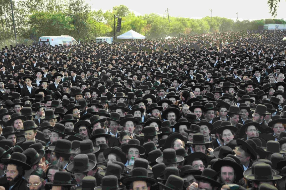 אלפי החסידים בעצרת | מקור: עמית סגל