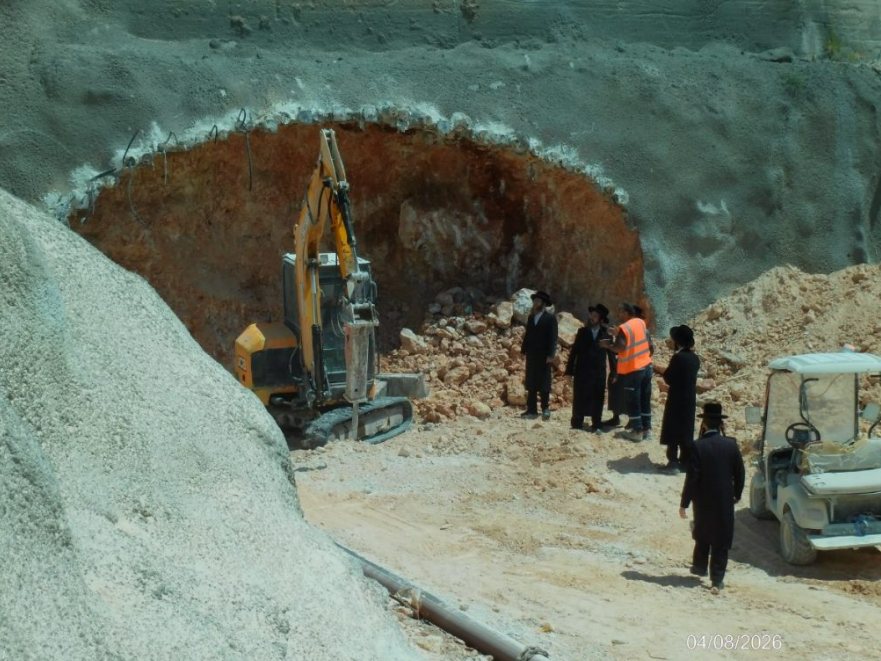 המפגינים באתר החפירה בהר המנוחות | צילום: Doovidl