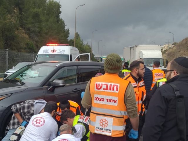 זירת התאונה | צילום: דוברות צוות הצלה