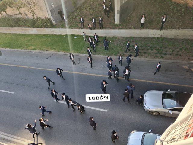 כביש בגין נחסם | צילום: מ.ר.