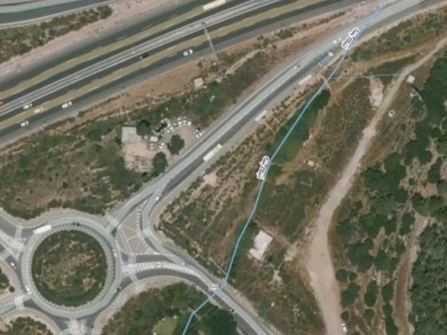 תצלום אוויר של השטח המיועד להקמת החניון (מתוך ההתנגדות של החברה להגנת הטבע)