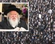 האדמור מגור על רקע עצרת הענק מול הכלא | משה גולדשטיין / שאטרסטוק