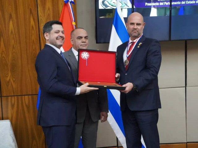 יו"ר הכנסת אמיר אוחנה עם נשיא פרגוואי. צילום: דוברות הכנסת
